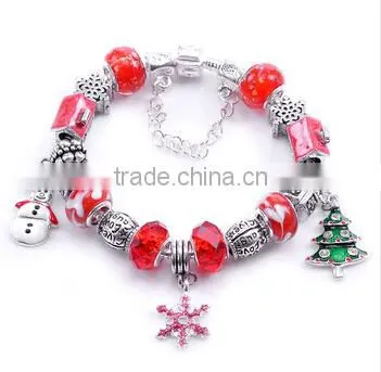 2016 Christmas gifts bracelet christmas beads charm bracelet for women&kids big hole bead