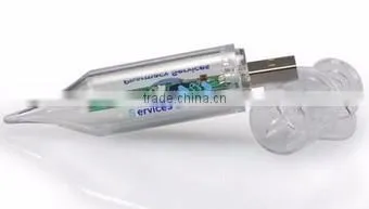 Plastic Transparent Syringe Usb Stick 2.0 2Gb
