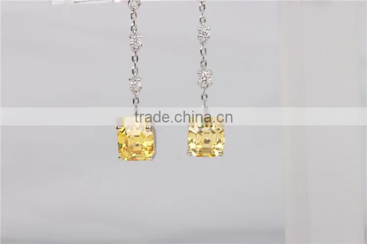simple design handmade crystal earrings zirconia silver