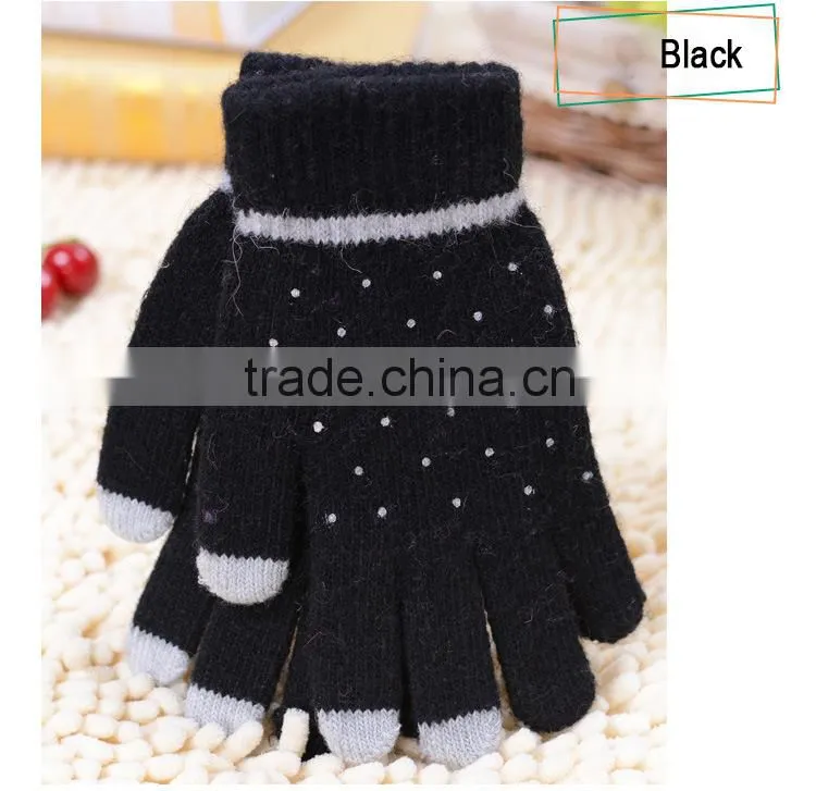 Fashion warm knitted gloves, Touch Screen Gloves, Full Finger woollen gloves