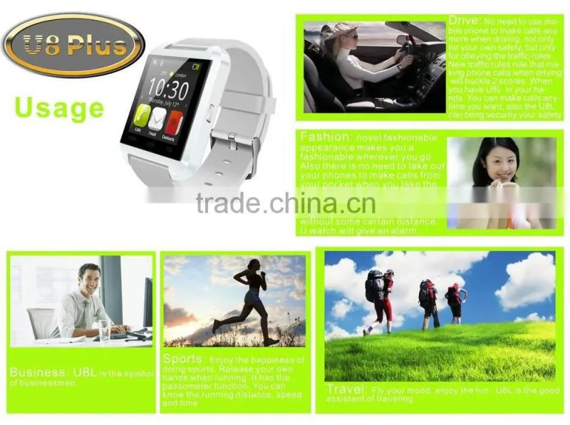 BT4.0 iOS Android Smart Watch with 1.3MP Camera and Leather Strap