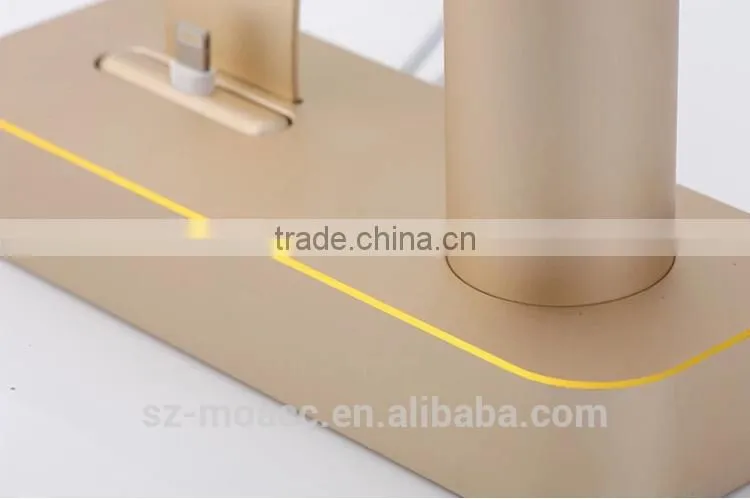 High quality for apple watch stand aluminum with stand battery charger for iPhone 5/6/6plus