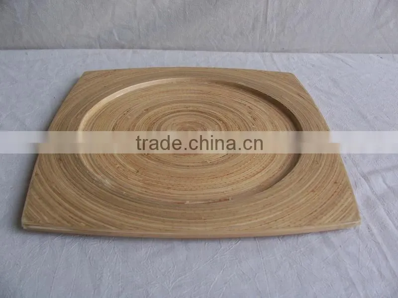 Natural spun bamboo charger plate