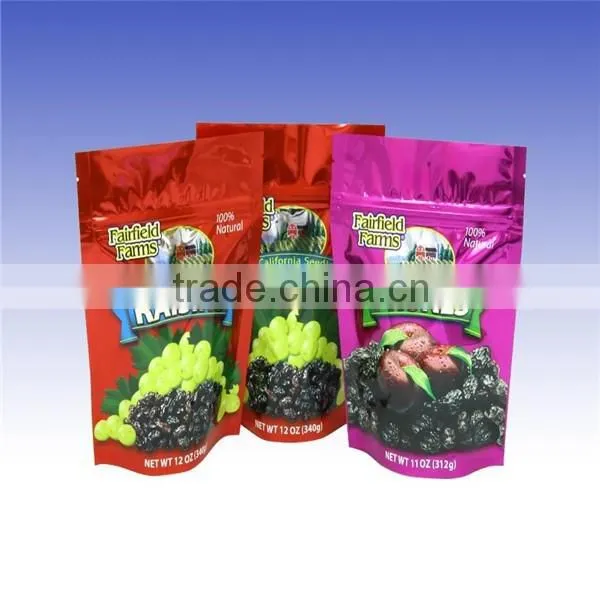 customized plastic food packaging for nuts/melon seeds stand up pouch/dried fruit plastic sachet bag