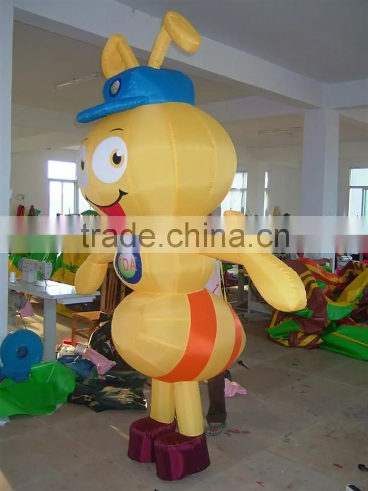 Yellow inflatable bee moving cartoon