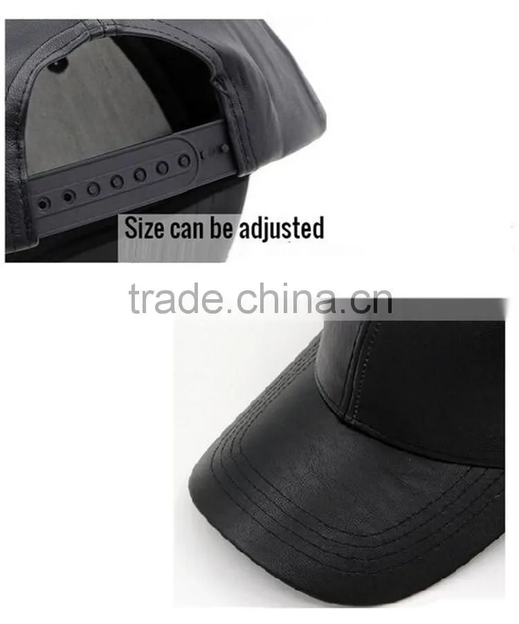 Colorful raccoon fur balls Baseball caps New faux leather casquette PU hat for sport