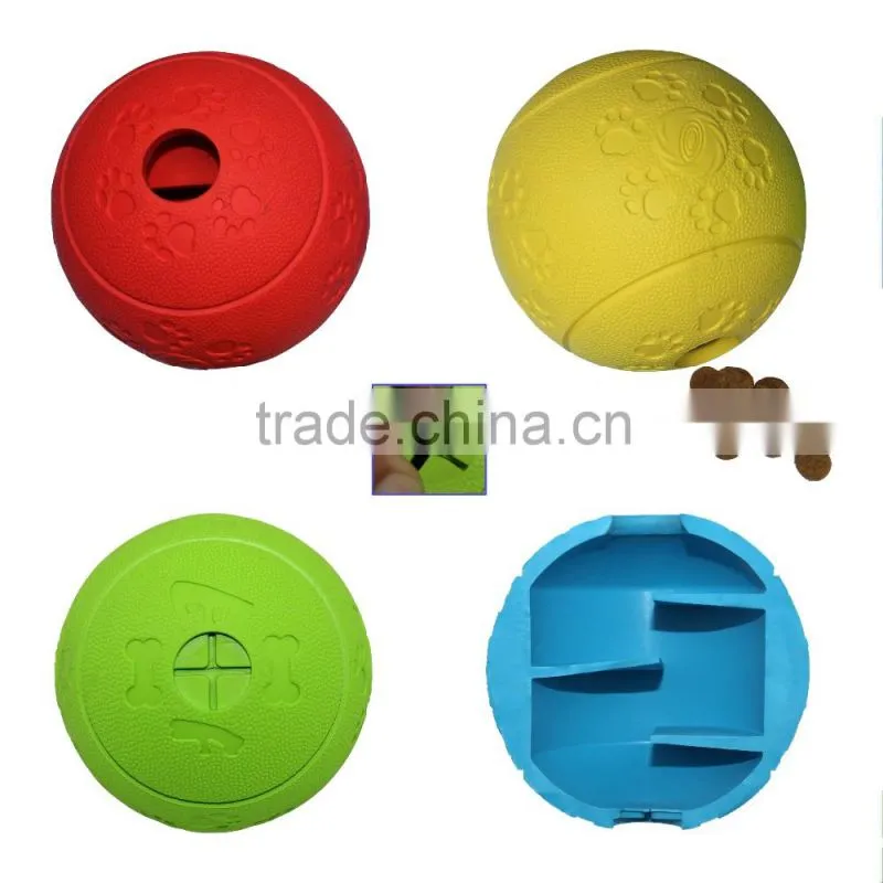 Durable Rubber Dog Treat Ball , Dog Toys .- New