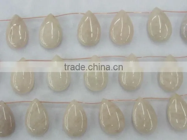 Natural gemstones rose quartz pear shape pendant