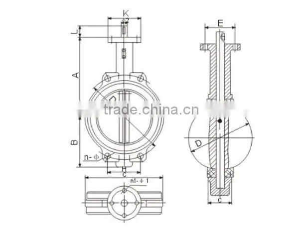 (BV-MZ-002)wafer style butterfly valve for flow control MANUFACTURER (DN50-2400)