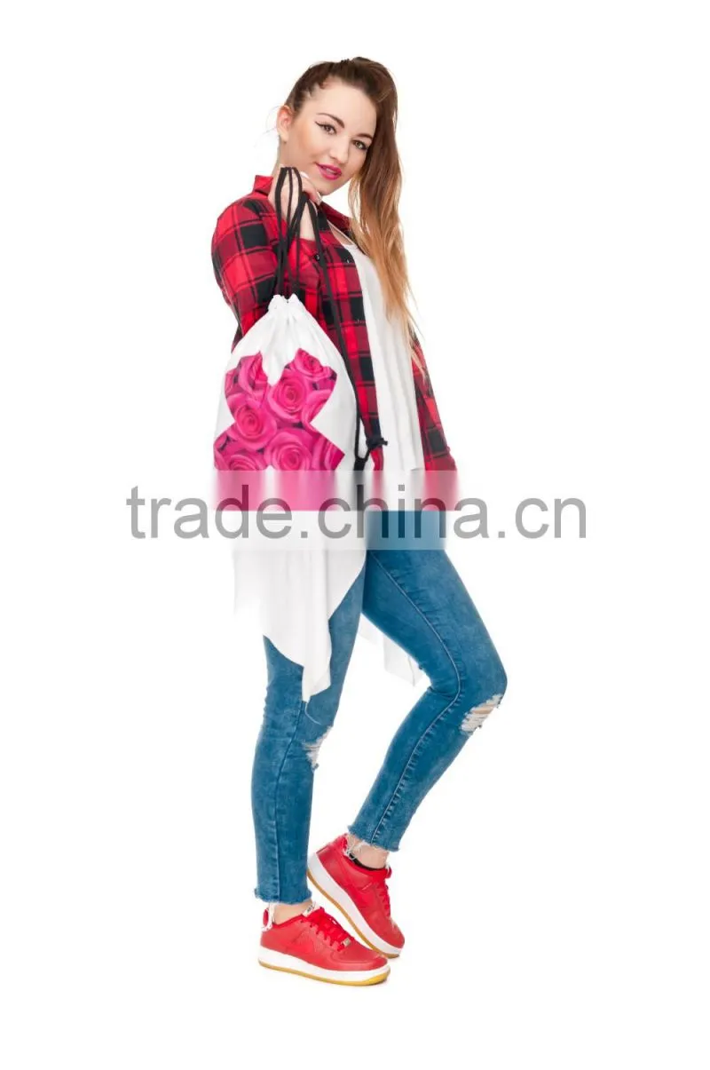 Brand New Hot Sale Custom 3D Print X Promotion Kids Drawstring Backpack Wholesale