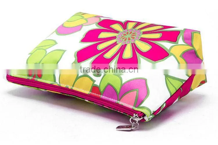 Promotional Charming Printed flower cosmetic bags for women