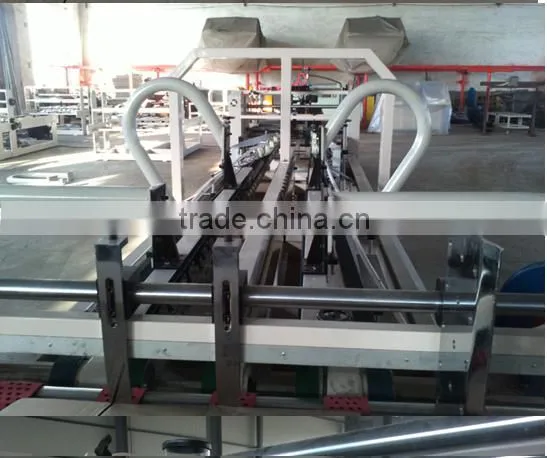 high speed corrugated cardboard folding gluing making machine