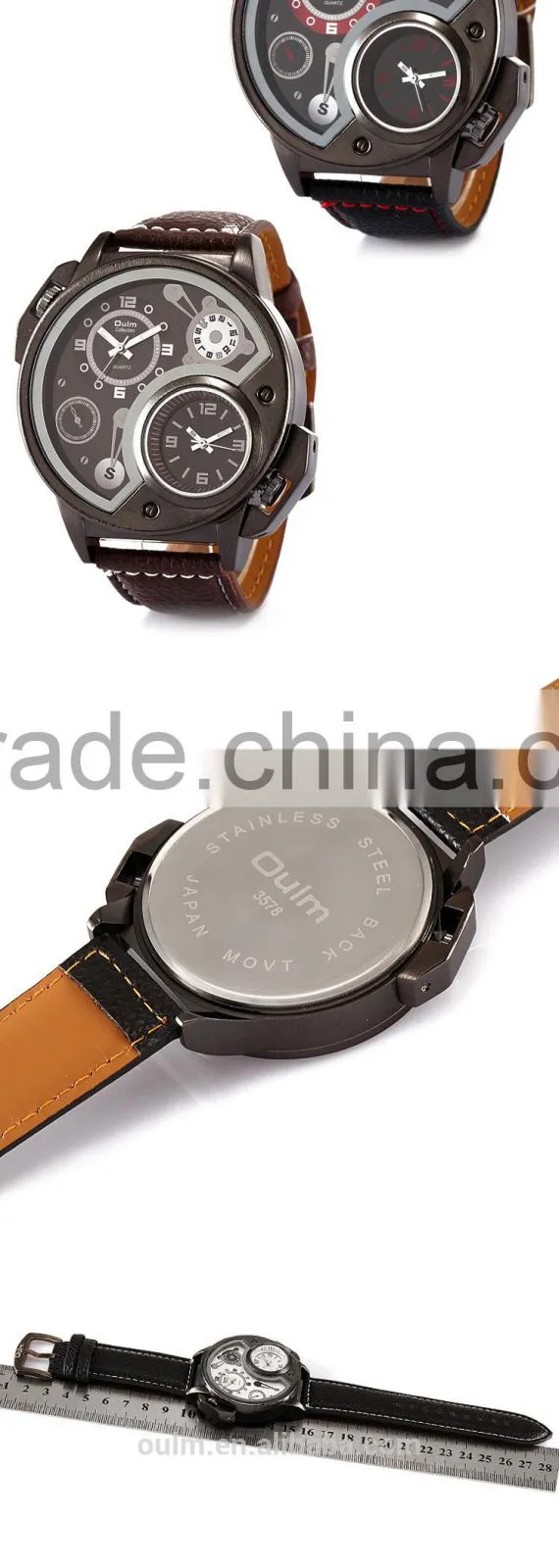 oulm factory unique design big face fashion watch