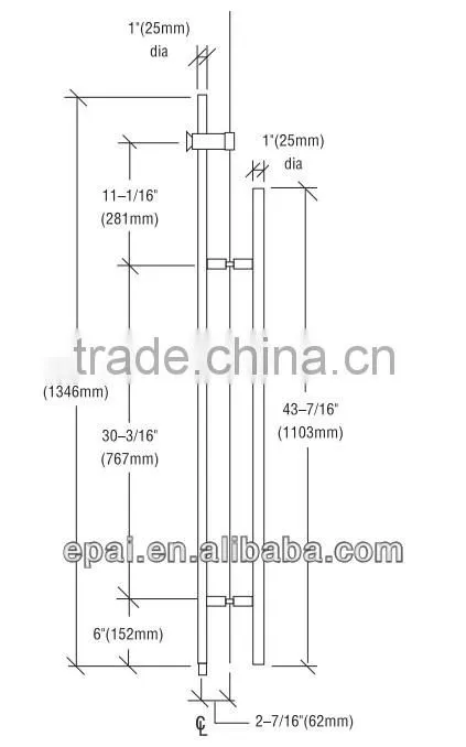 stainless steel glass pull handle with lock