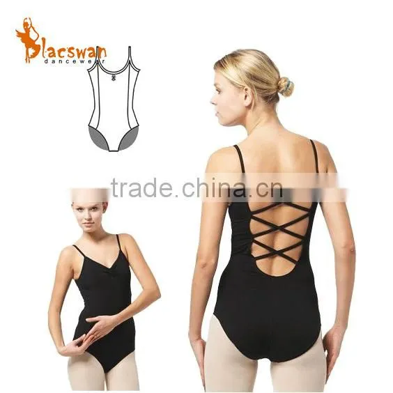 Women sexy leotard Black Camisole Multi Strap Ballet Dance sexy Leotard
