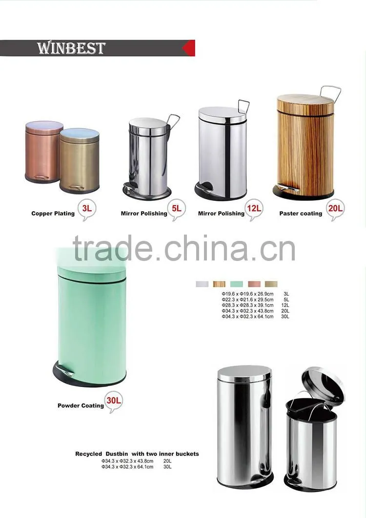 Stainless steel red trash can