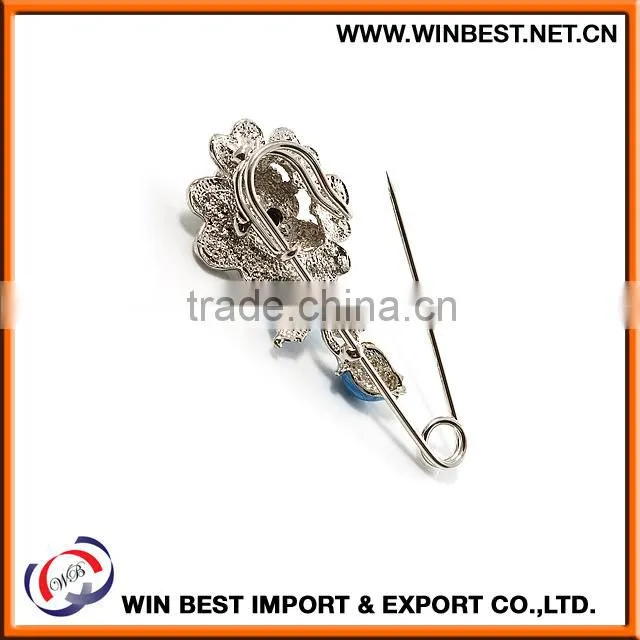 Wholesale china costume jewellery trendy brooches, fashion safety pin