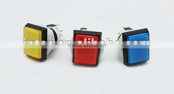 rectangle various colors electric pushbutton switch plastic push button switch with LED light