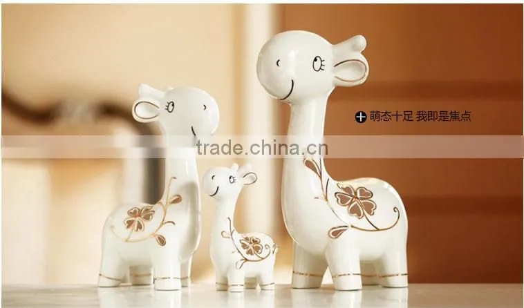 Loverly hollow out gold gild ceramic caft deer animal decoration for gifts