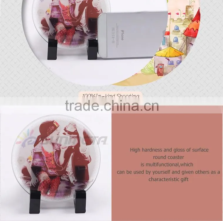Sunmeta factory directly blank sublimation round glass coaster BL-17B