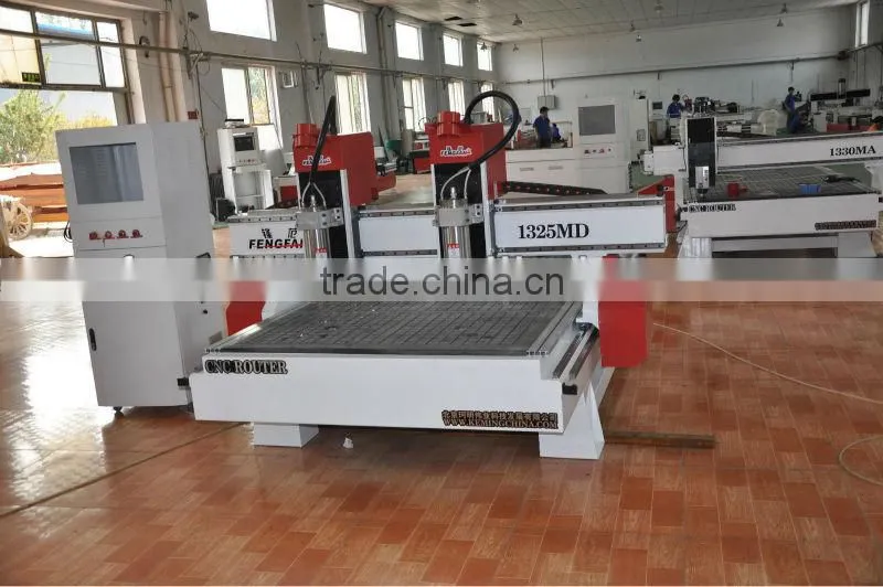 Small cnc router with two spindles / 2.2kw spindle /stepper motors/vacuum table /Ncstudio controller
