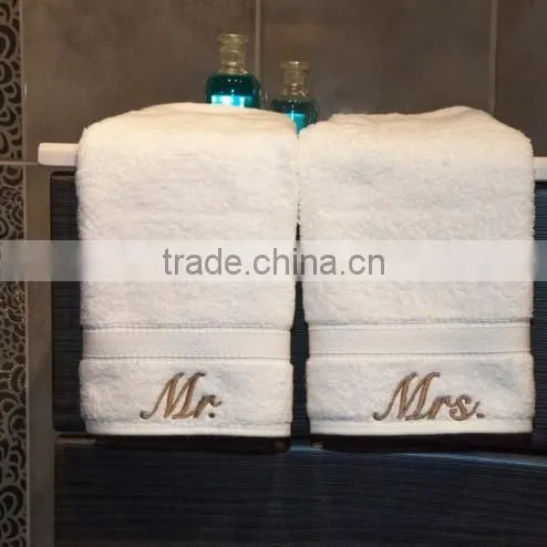 cotton material Mr. and Mrs. hand Towel face towel Monograms Embroidery with logo