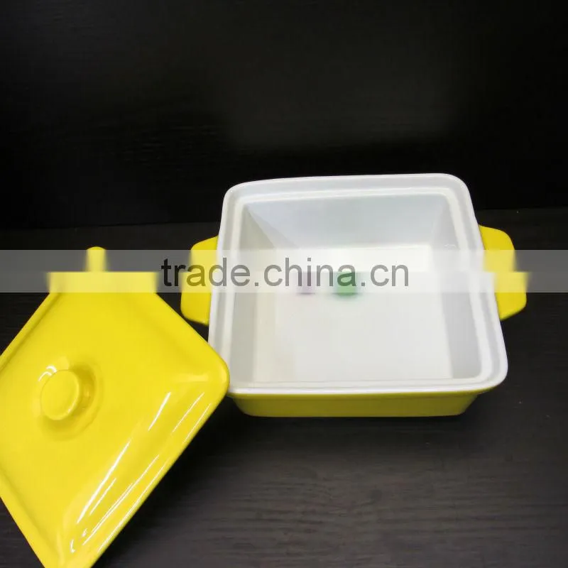 ceramic citron yellow bakeware set