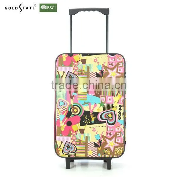 Colorful lighteight Waterproof foldable luggage bagtrolley bag for kids