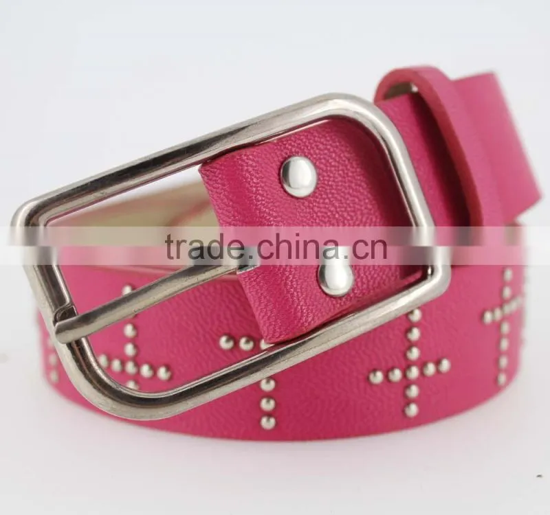 Women's Fashion studded belts for jeans with pu leather square accessories