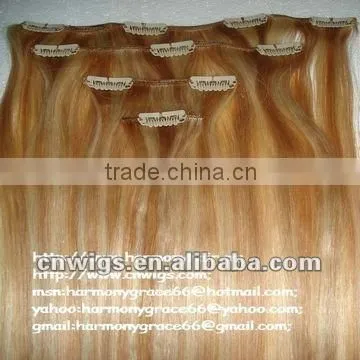 QUALITY REMY Mixed color clip on indian hair extensions