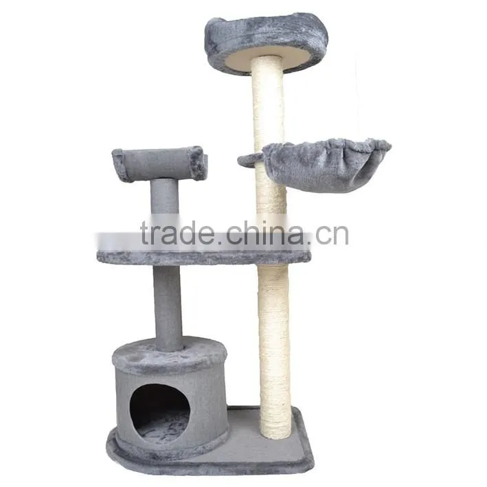 simple cat tree with sisal and plush