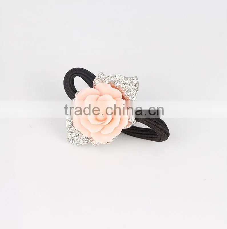 Rhinestone crystal Elastic hair scrunchie ,hair accessories factory