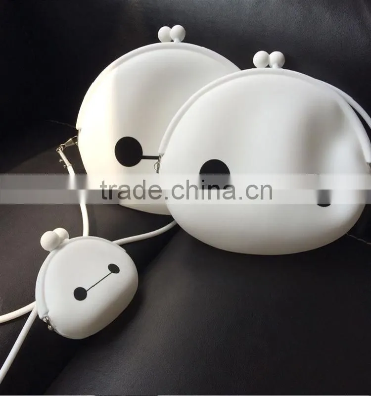 2015 hot baymax silicone shoulder bag with silicone chain