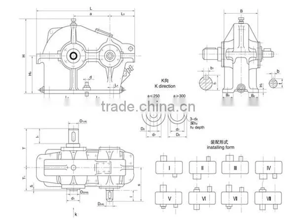 Competitive Price Chinese reduction gear in ZD series