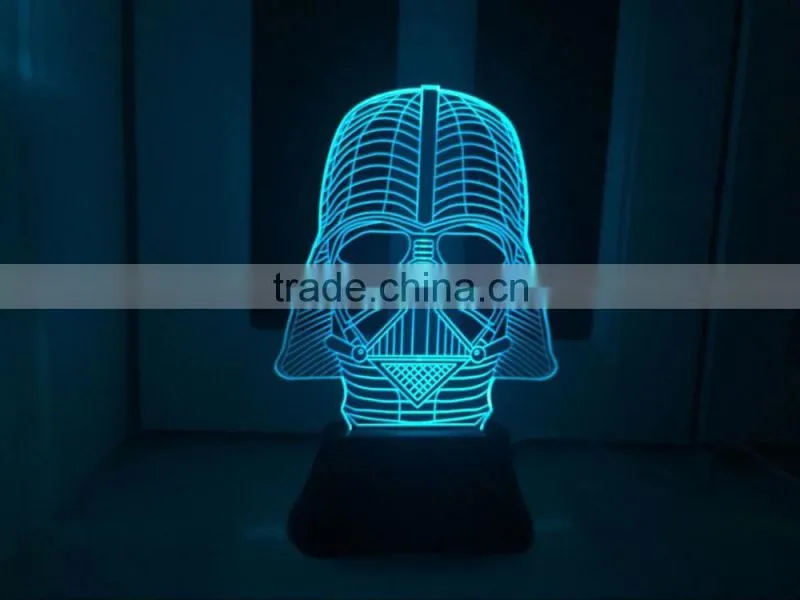 3D Handmade Acrylic Lamp Bulbing Light Skull Color Changing USB Table Lamp for children