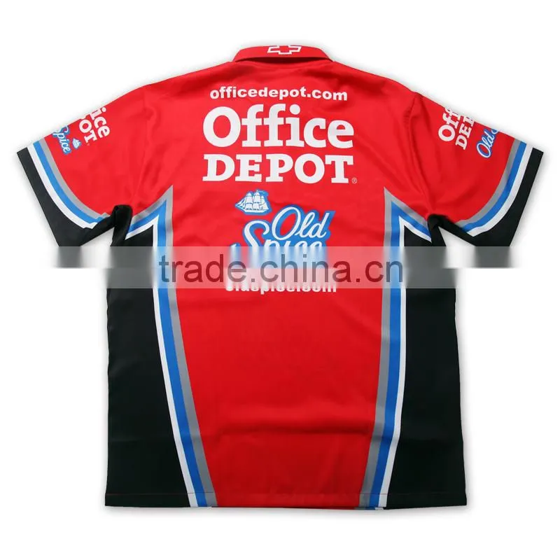 Custom Motor Wear Sublimation Racing Shirt pit Crew Shirt