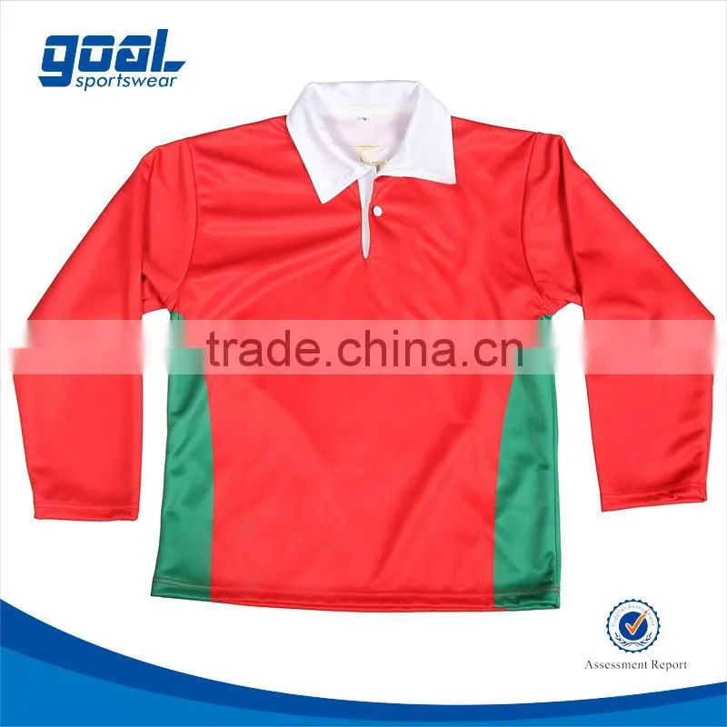 Fashion design china supplier men long sleeve rugby jersey/apparel