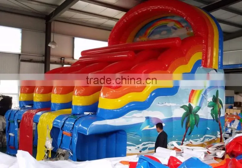 inflatable rainbow slide /giant inflatable water slide for adult