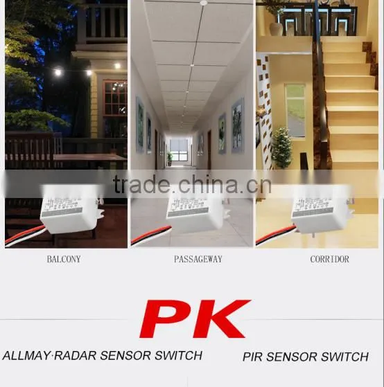 High sensitive microwave motion sensor switch 35W indoor motion sensor with LED light switch