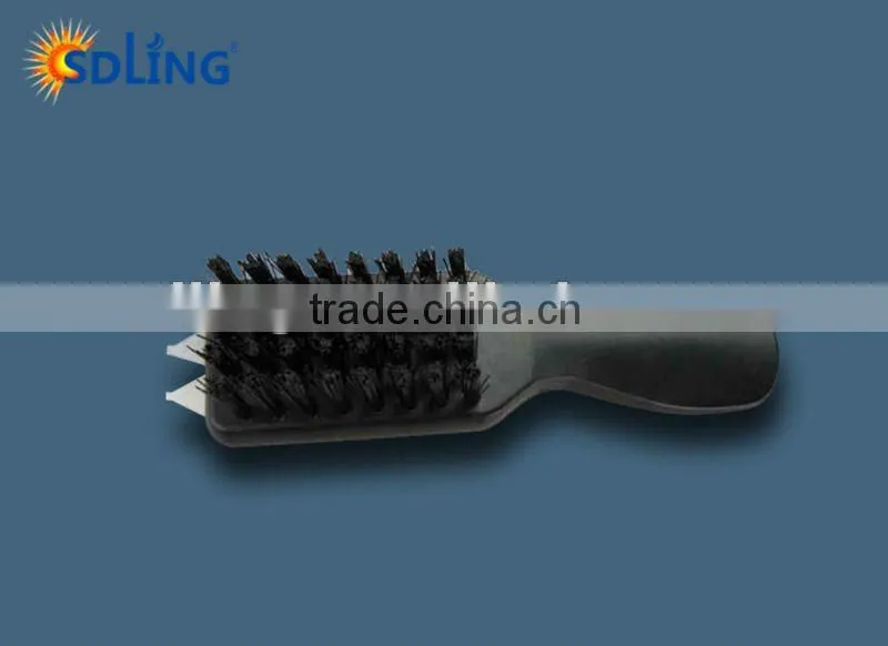 black wooden handle shoe brush