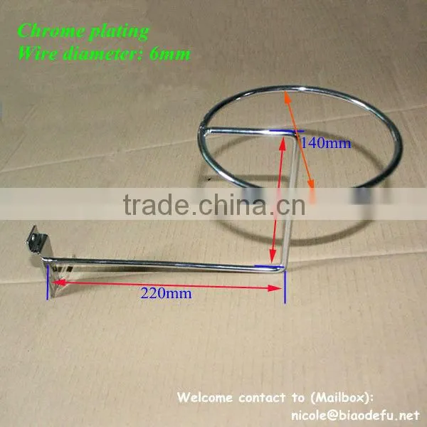Chrome Football Holder Ring Hook Slatwall Slat|Slot|Wall Retail Shop Display