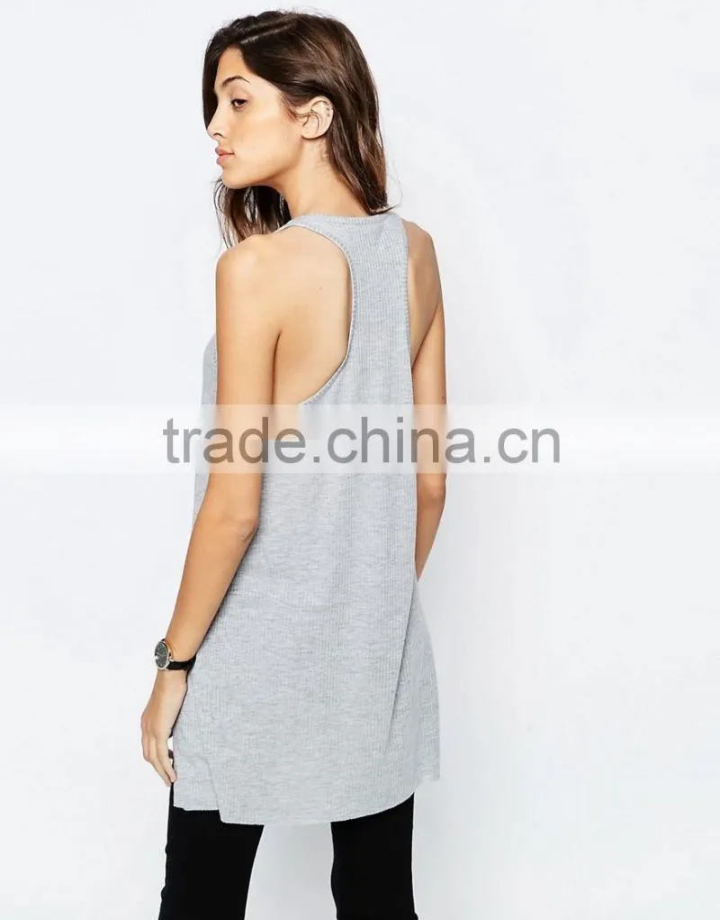 OEM service latest design women clothes tops long women tank top