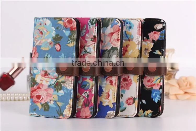Cheapest price for iphone 6 leather case wallet flower case