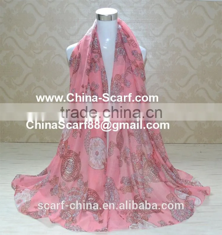 Wholesale viscose flower fashion scarf