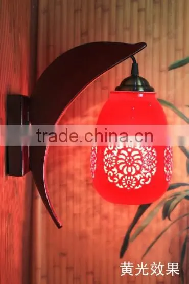 LED wooden wall mounted infrared ceramic wall lamp elegant
