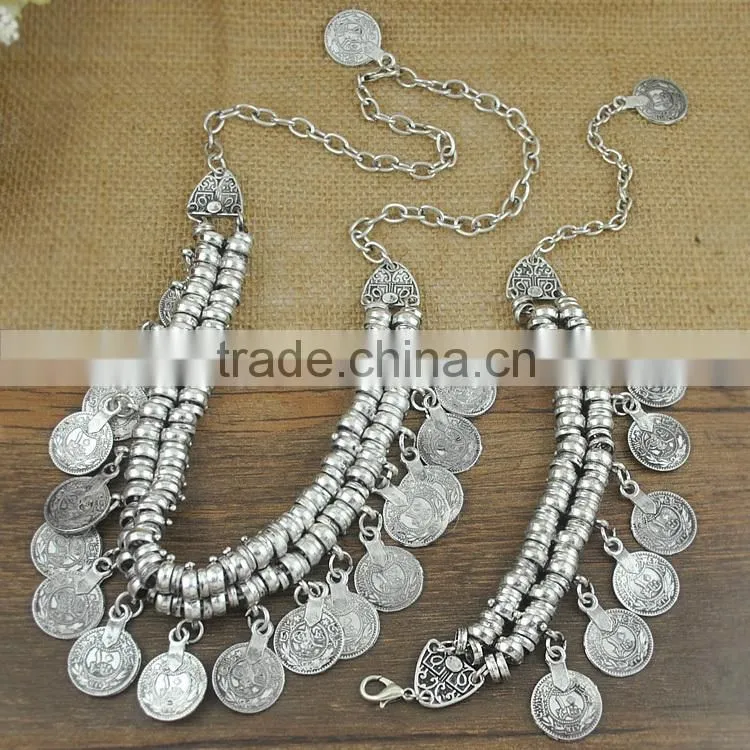 coin wholesale fashion jewelry set, necklace jewelry set
