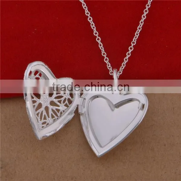 plated 925 silver solid blank photo pendant