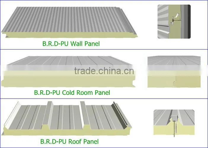 BRD new material PU sandwich cold room panel shower room panels