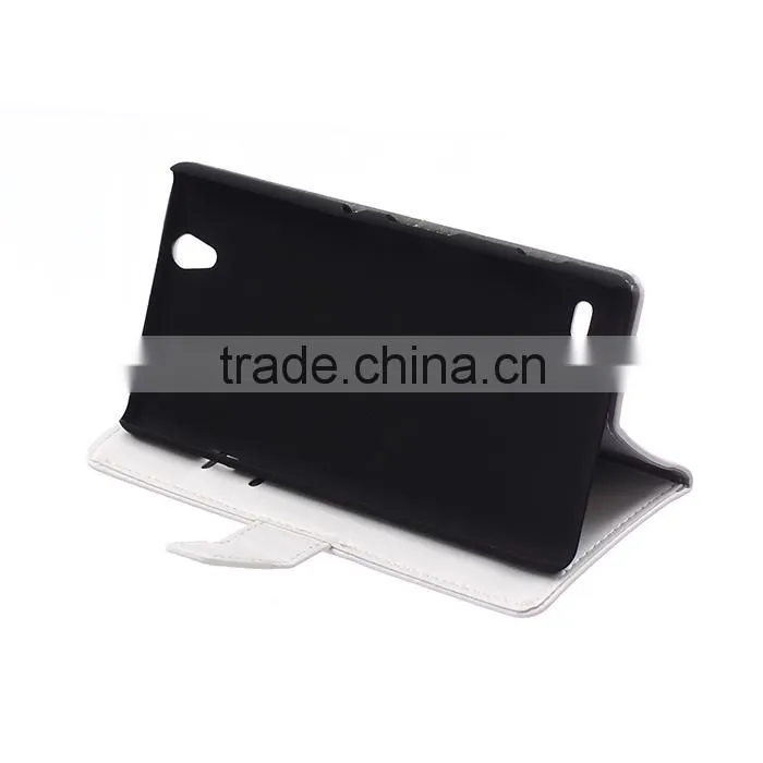 Wholesale Flip Cover Leather Case For Sony C4,For Sony C4 Book Cover Stand Case