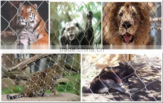 Stainless steel woven wire rope mesh for animal enclosure